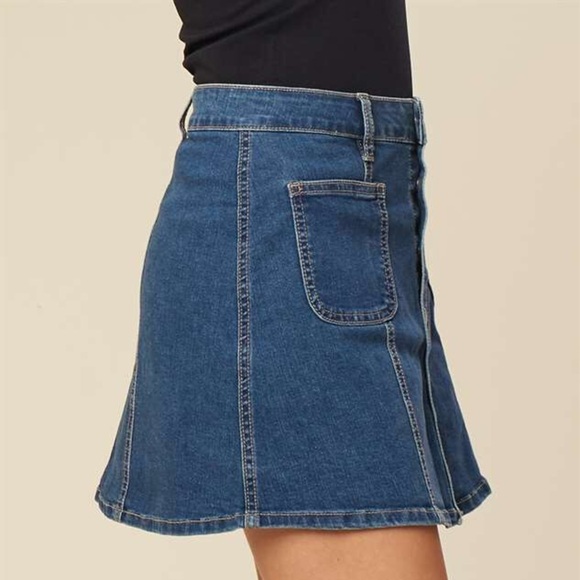 Altar’d State Front Snap Denim Skirt Size S - Picture 7 of 10